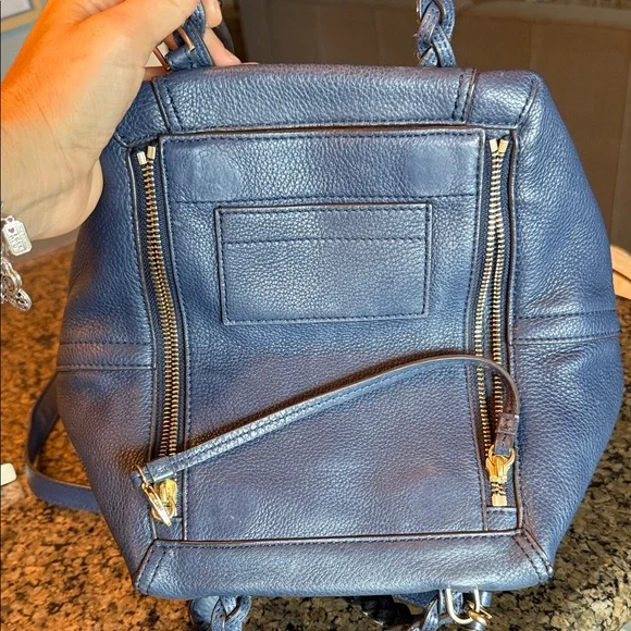 Tory Burch Navy Half Moon Satchel - Picture 12 of 15